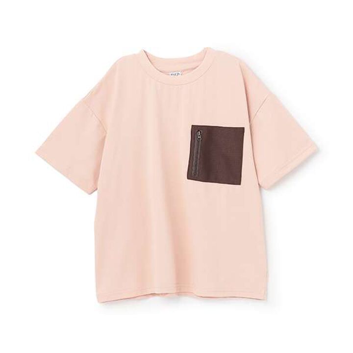 [Amphibious] Mesh Pocket Big Half T-Shirt,Charcoal gray, medium image number 20