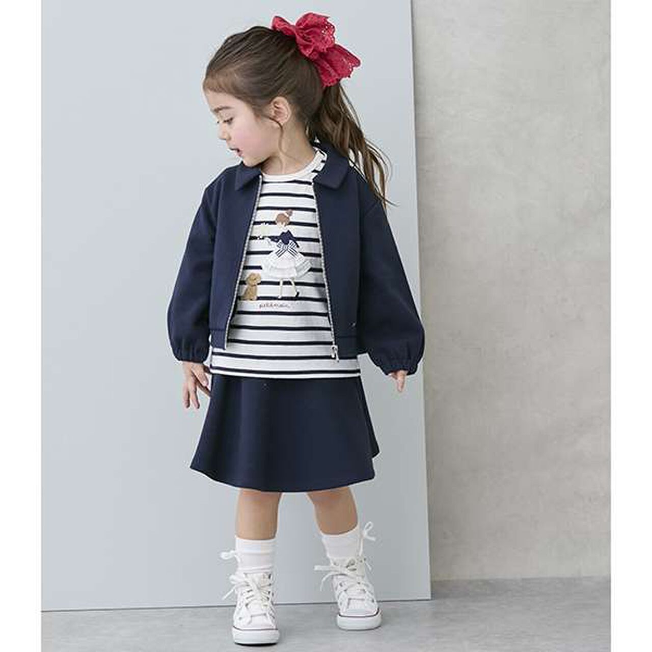 [Link/Pollen Protection] Zip Cut Bomber Jacket (Kids Size),Light beige, large image number 6