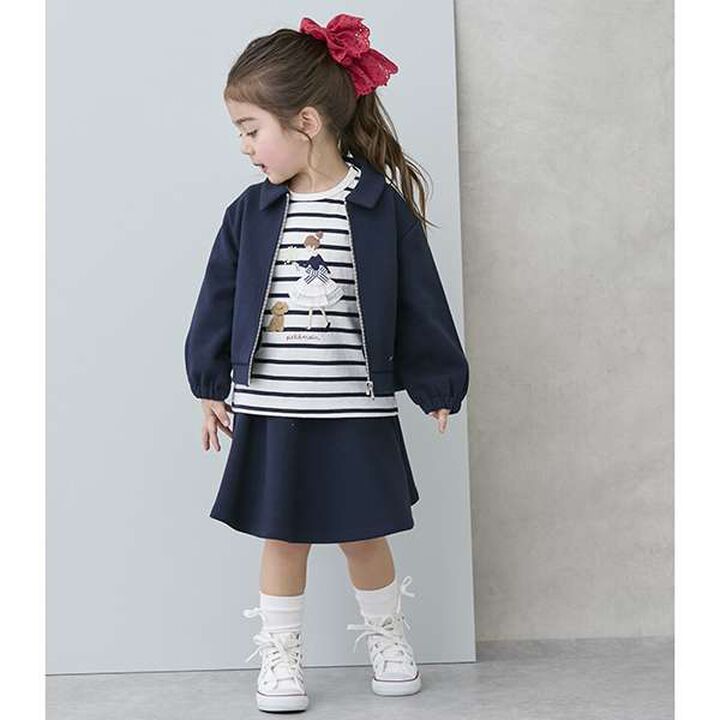 [Link/Pollen Protection] Zip Cut Bomber Jacket (Kids Size),Light beige, medium image number 6