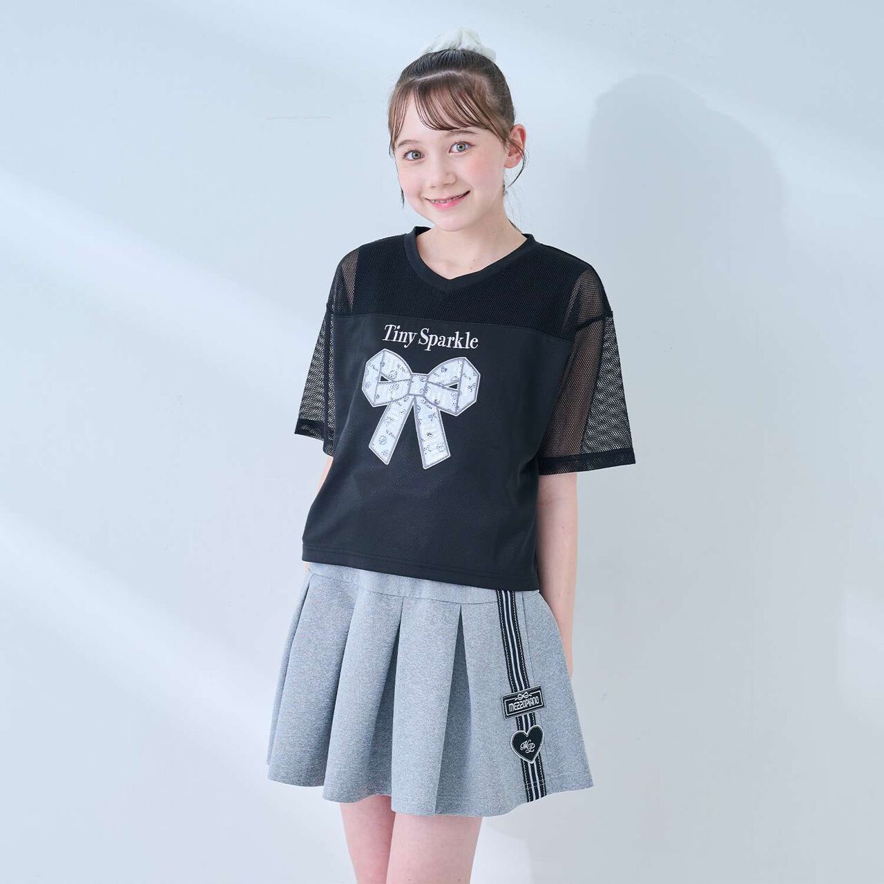 [Quick-Dry Absorbent] [Cool Touch] Mesh Docking Ribbon Appliqu&eacute; T-Shirt & Tank Top Set,Lavender, large image number 21