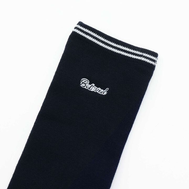 Line Logo Embroidered Knee-High Socks,Off white, medium image number 1