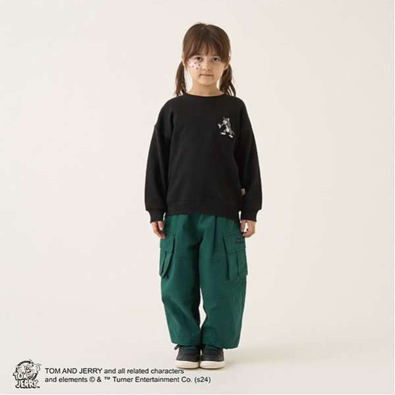 Tom and Jerry Embroidered Sweatshirt,Black, large image number 3