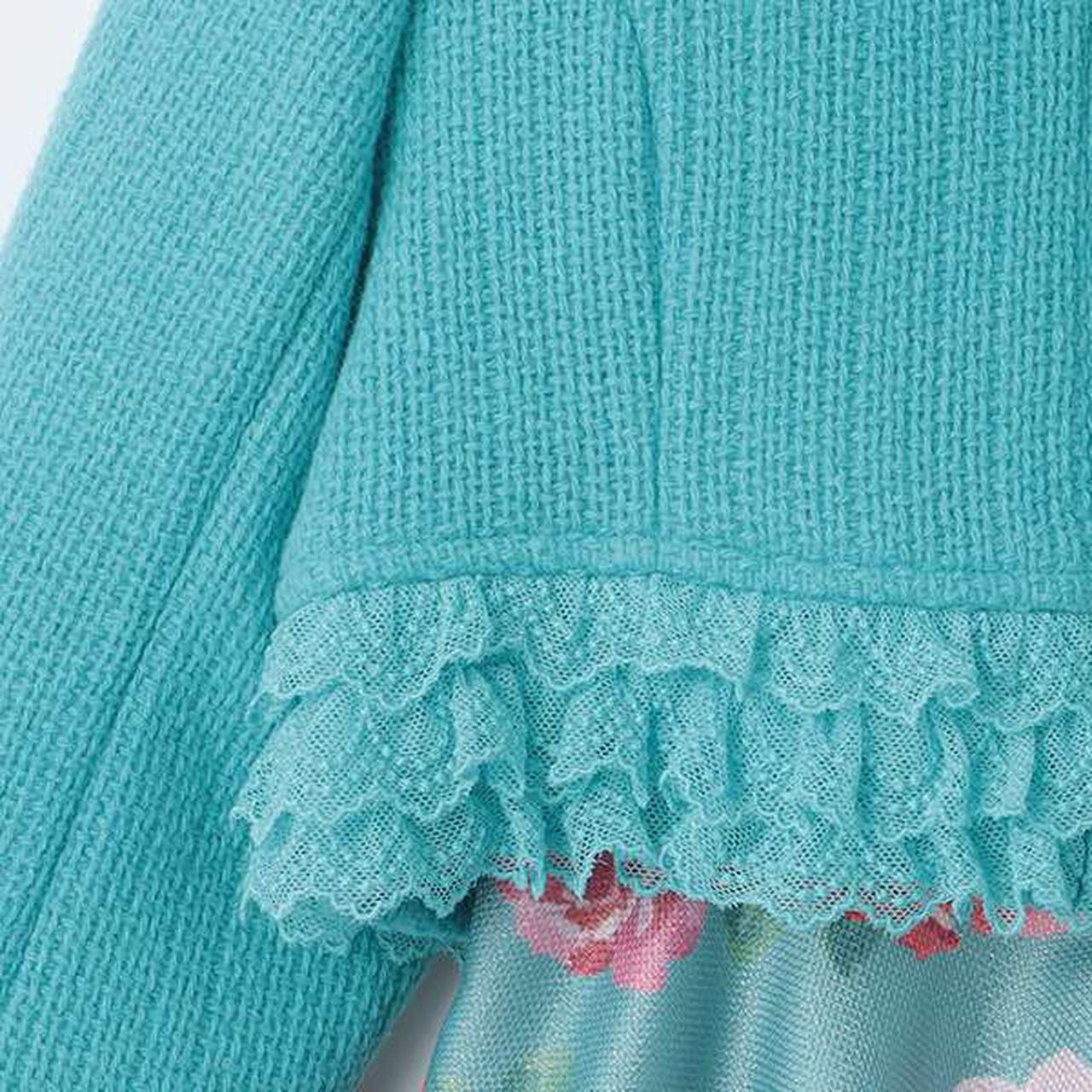 35th Tweed Jacket & Rose Print Skirt Set,Off white, large image number 15