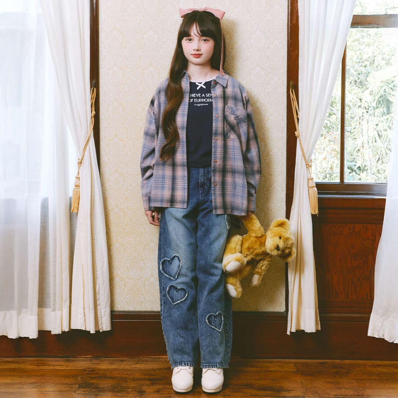 Satin Ribbon Scallop Short Boots,Light beige, large image number 10