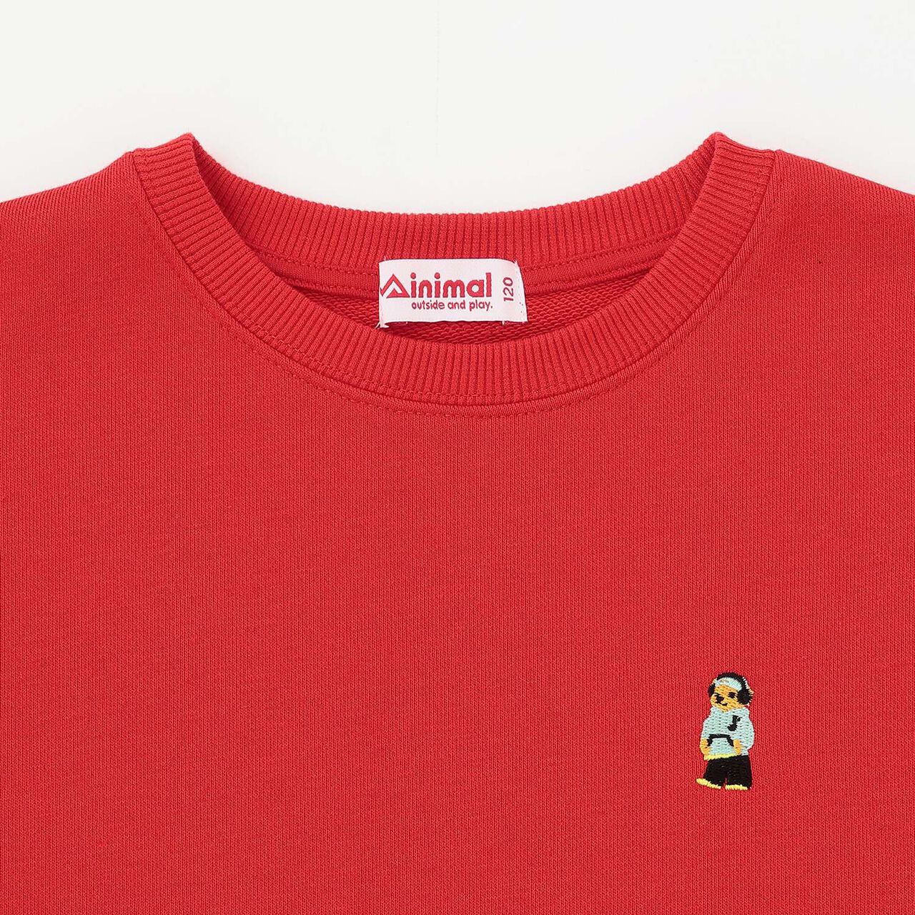 Bear Embroidery Fleece Sweatshirt,Blue, large image number 2