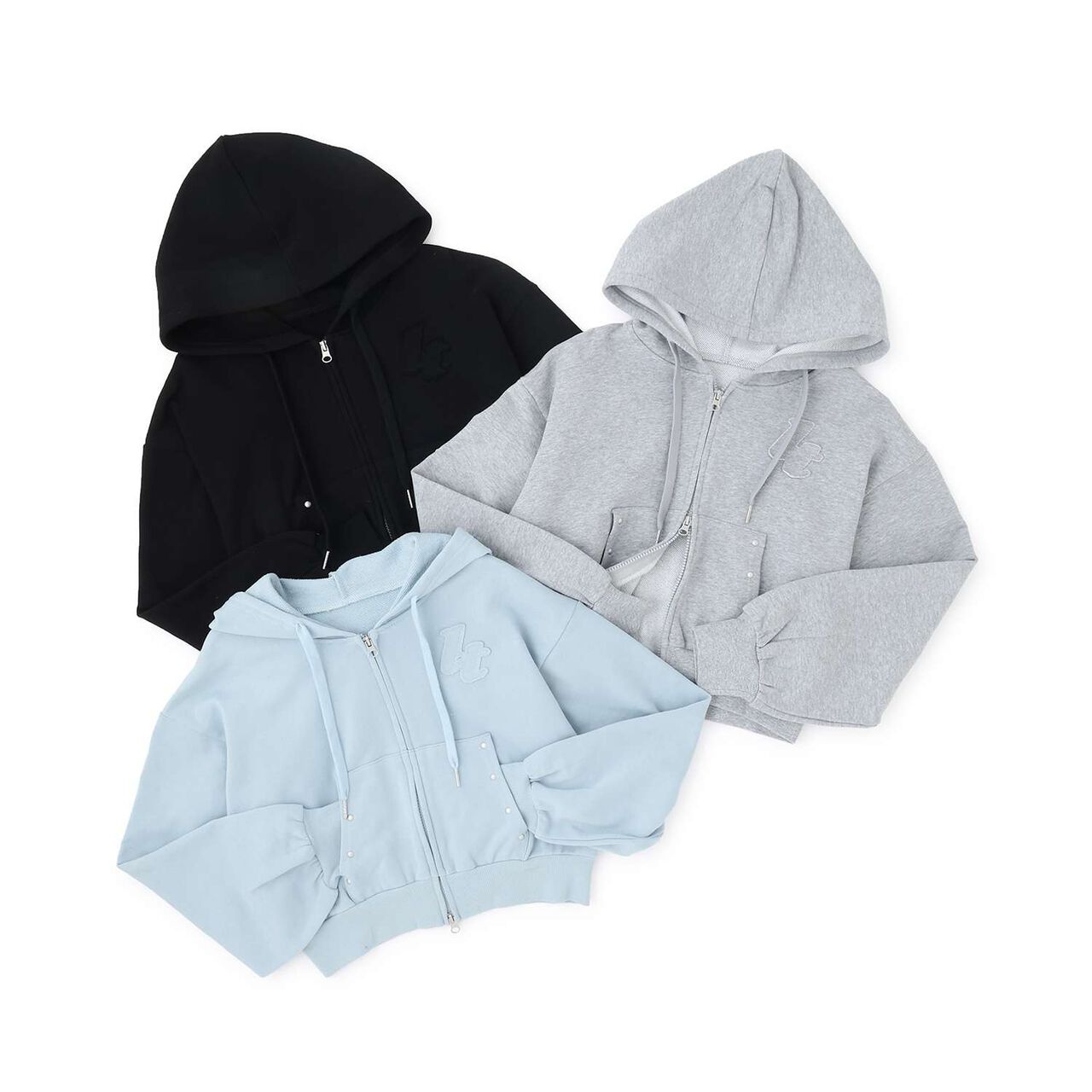 [LTXC/100% Cotton/Set Available] Studded Zip Parka,Black, large image number 7