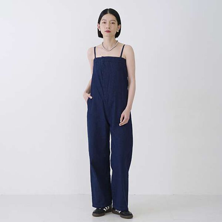[LADIES] Denim Overall,Navy, medium image number 0