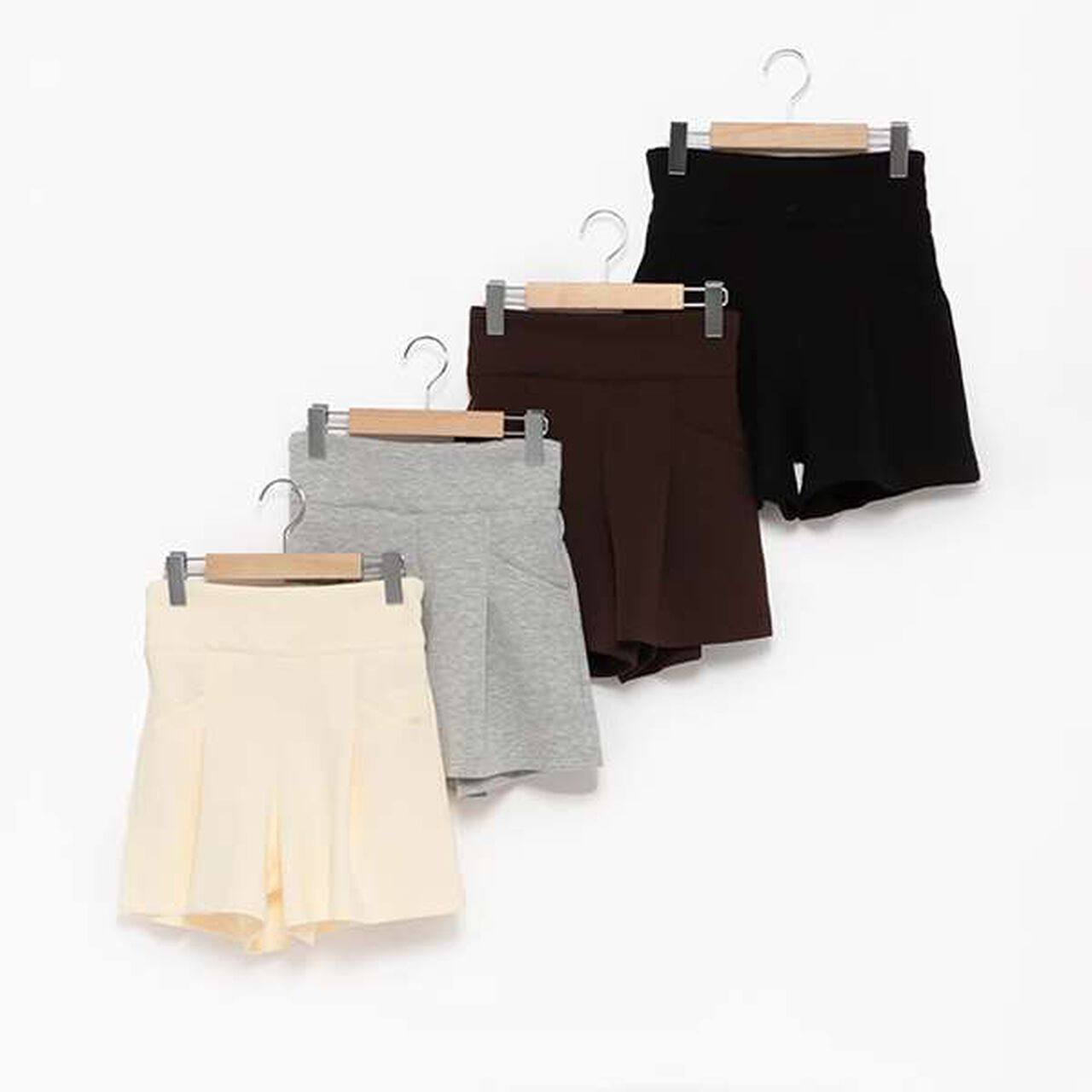 Cut High-Waist Shorts,Gray, large image number 14