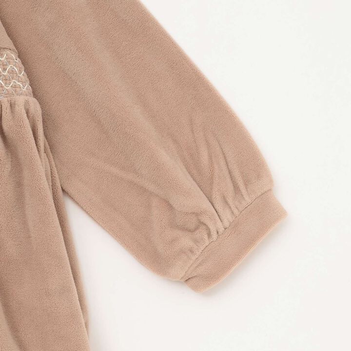 Velour Lace One-Piece Dress,Light pink, medium image number 8