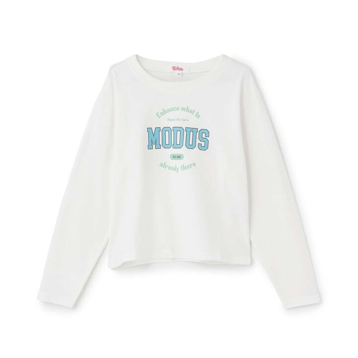 [100% Cotton] College Long Sleeve T-Shirt,Off white, medium image number 0