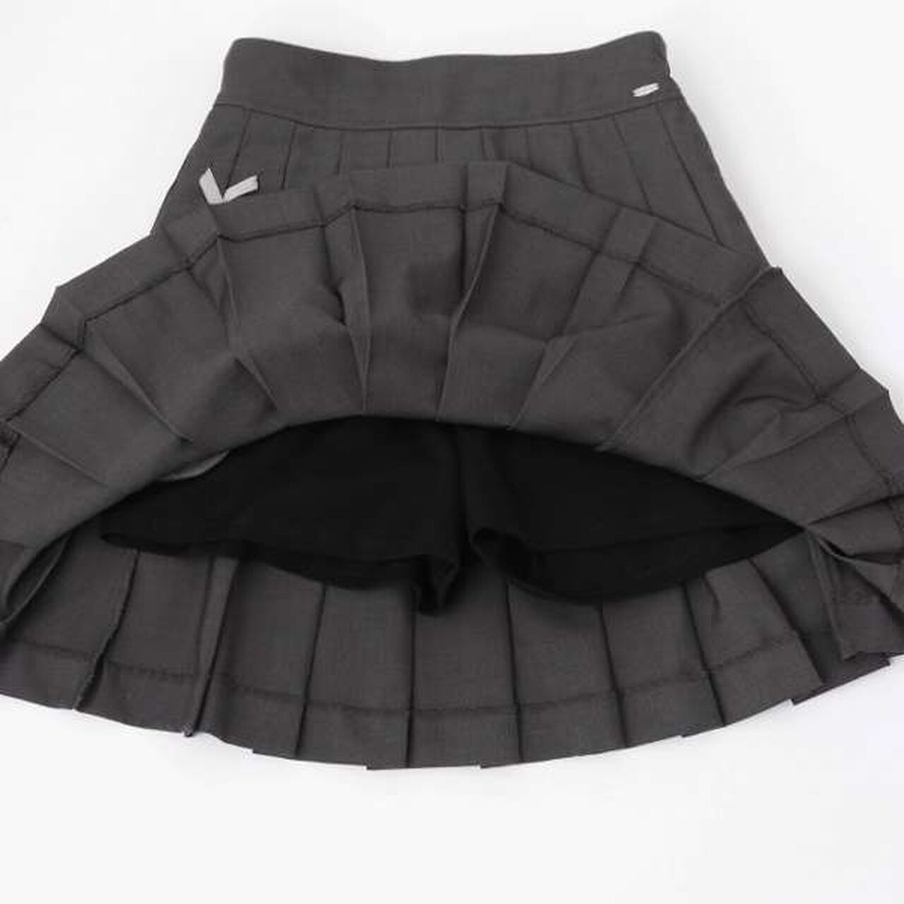 Lace-Up Ribbon Double Layer Pleated Skirt-Pants,Gray, large image number 10