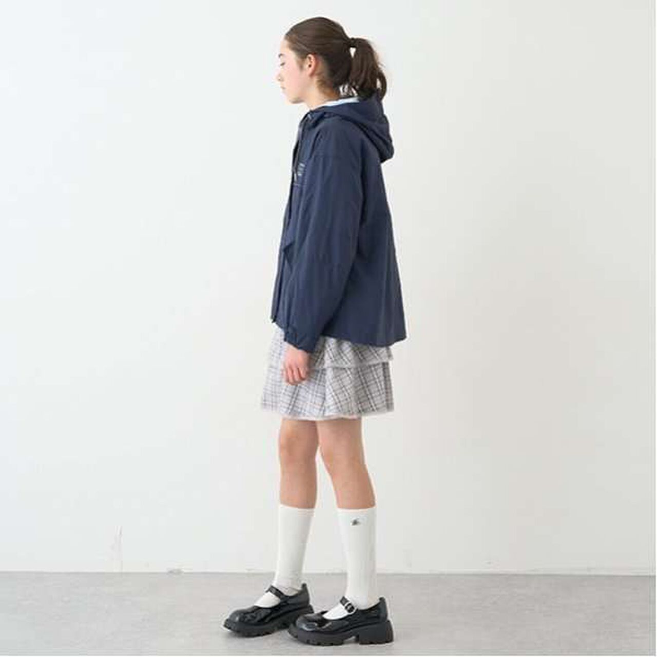 Tiered Frill Skirt with Shorts,Gray, large image number 7