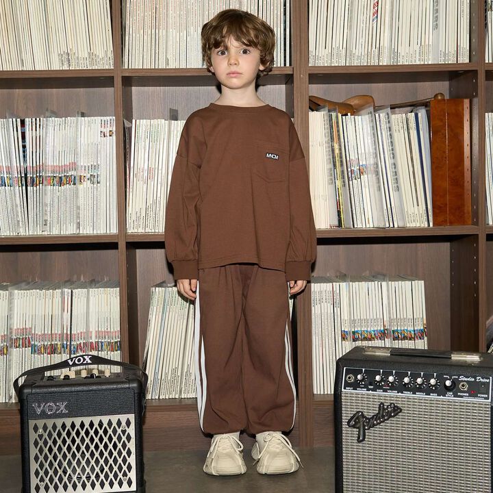 [MNCM] [Coordinatable Setup] [Kaiteki Tenjiku] Oversized Silhouette Side Line Pants,Dark brown, medium image number 35