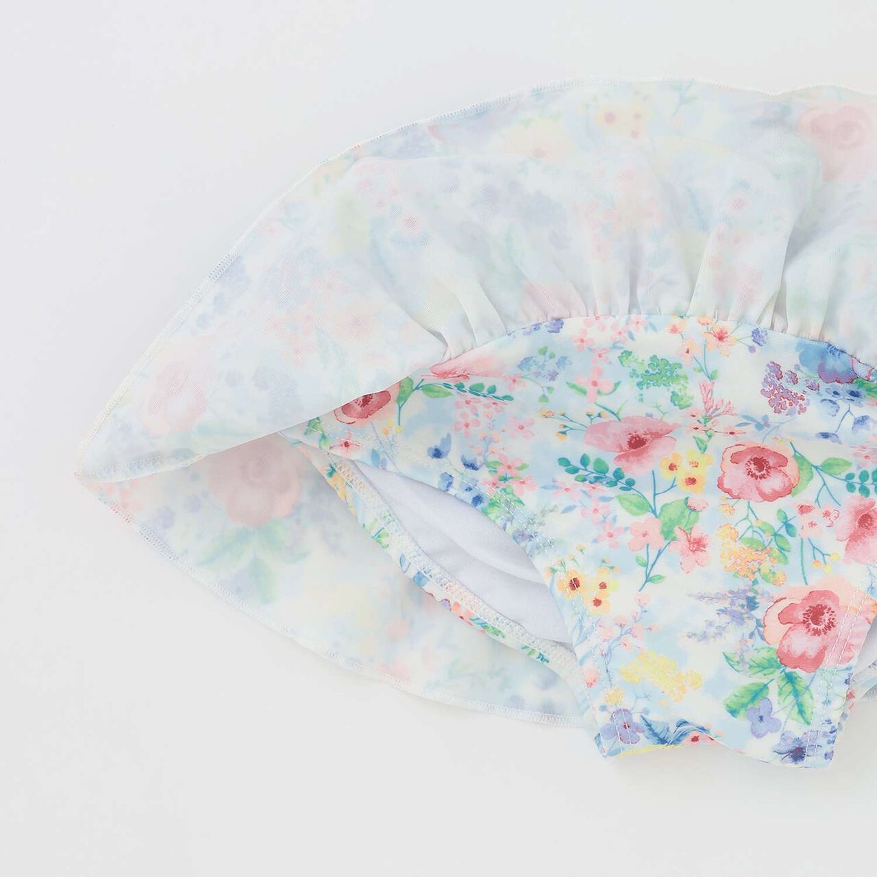 [SWIM] Girls' Floral Pattern Two-Piece Swimsuit [UV Protection],Pink, large image number 9
