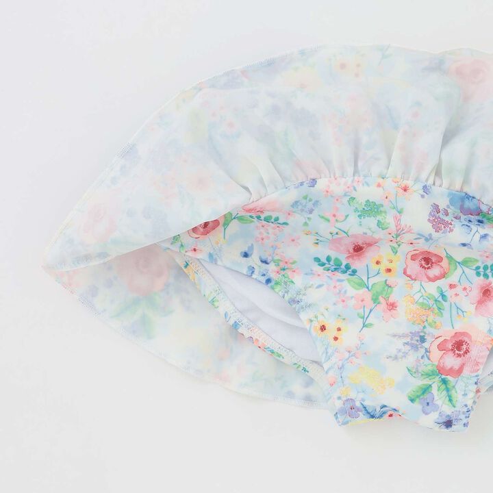 [SWIM] Girls' Floral Pattern Two-Piece Swimsuit [UV Protection],Pink, medium image number 9