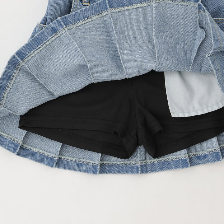 [With Inner Shorts/Secure] Pleated Skirt &ndash; Recommended for School,Blue, medium image number 20