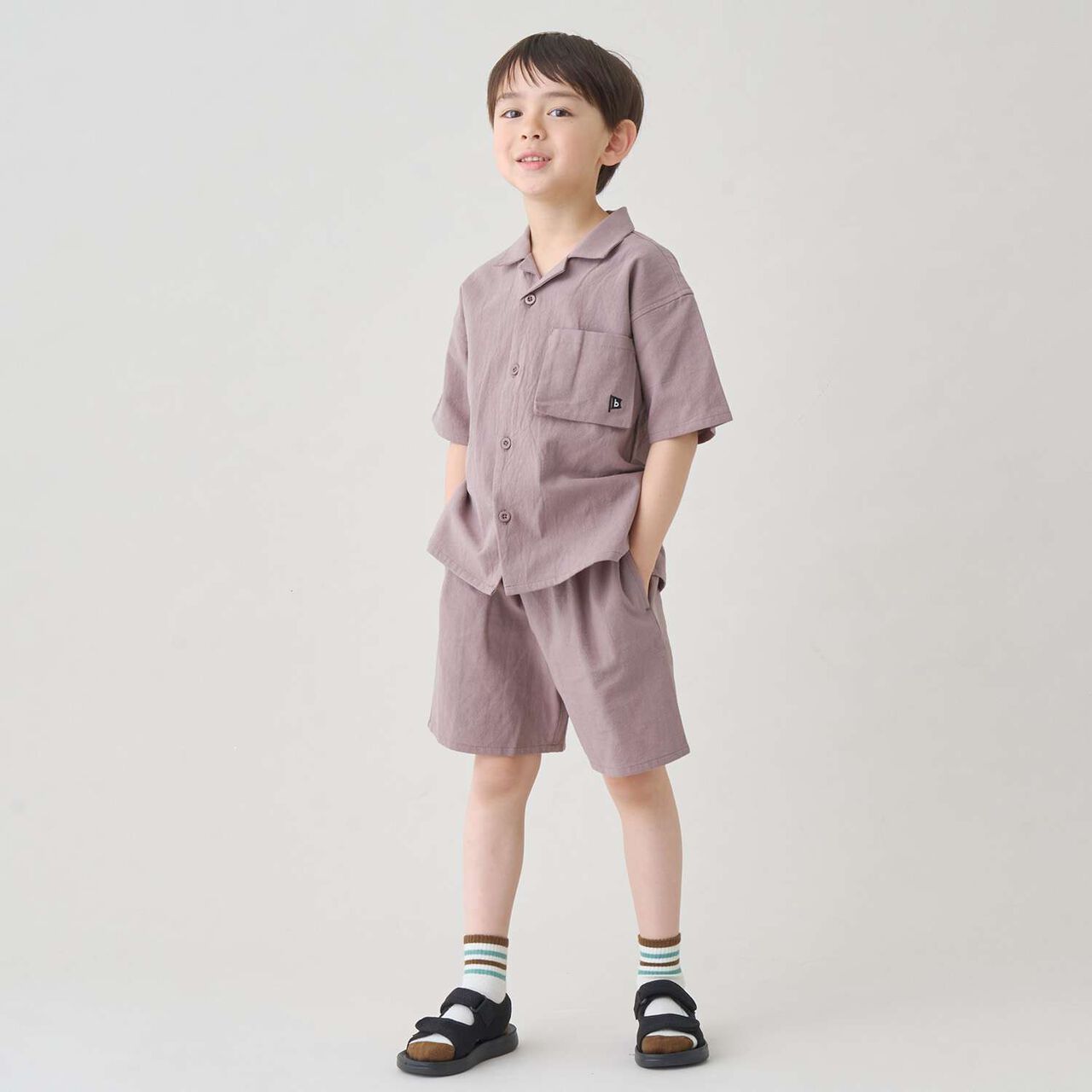 [Outfit Set] Open Collar Shirt & Easy Pants,Greige, large image number 12