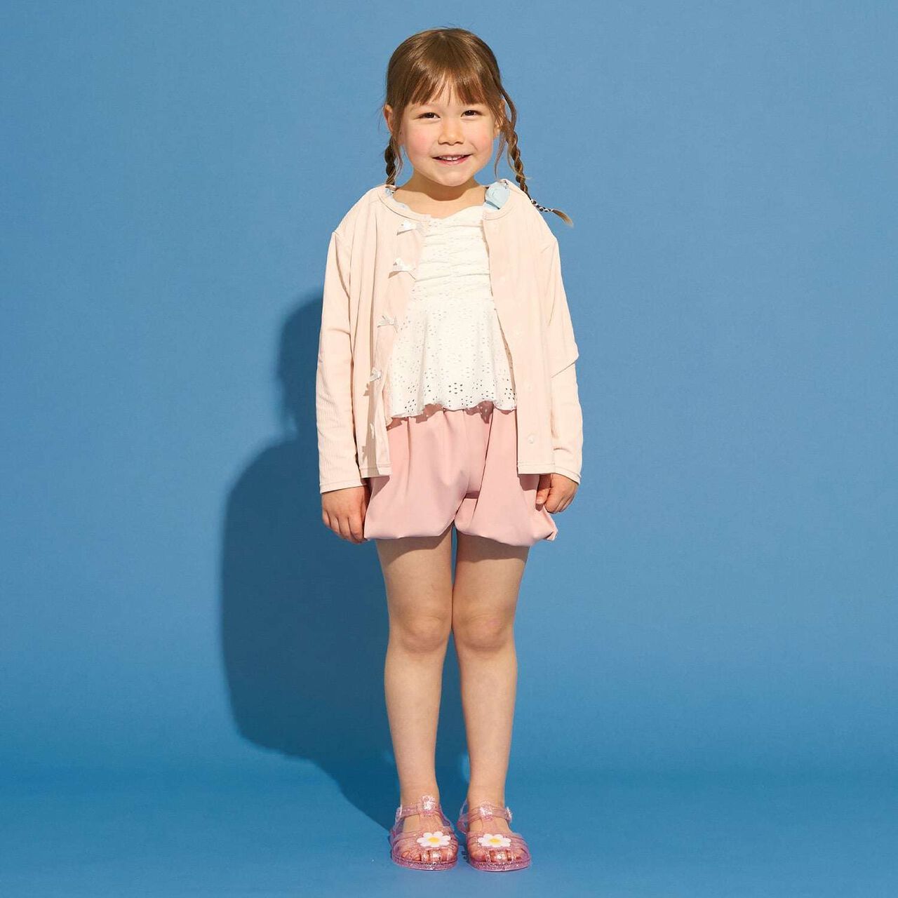 [SWIM] [UV Protection] Rash Guard Cardigan with Ribbon,Sax blue, large image number 11