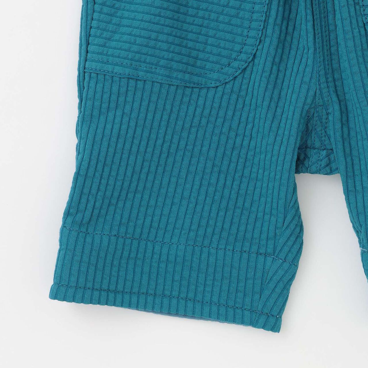Stretch Seersucker Half Pants,Blue green, large image number 6