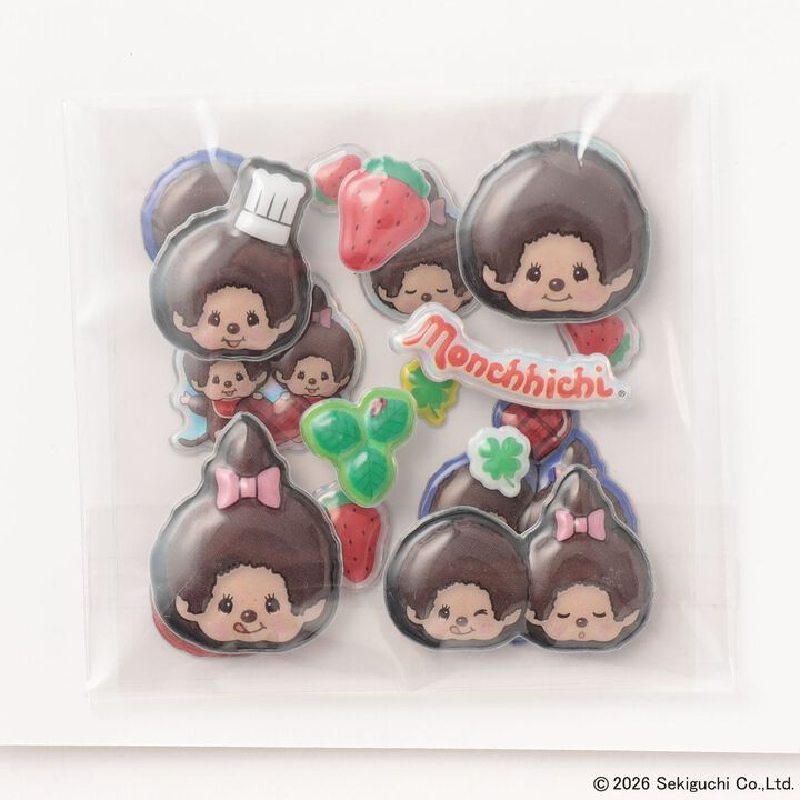 [Monchhichi] Puffy Stickers,Red, medium image number 1
