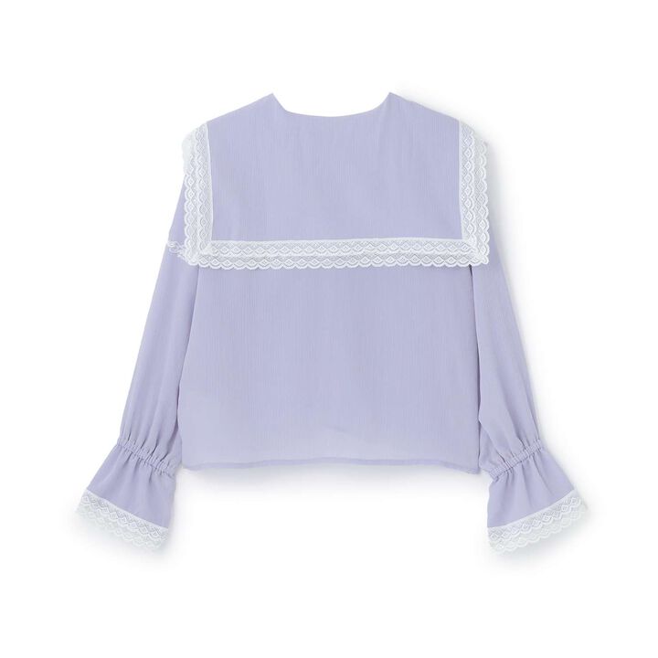 [Graduation Attire] Double Sailor Collar Blouse,Sax blue, medium image number 8