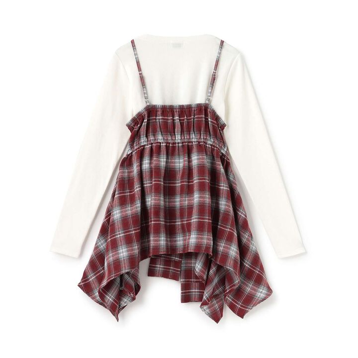 [LTXC] Quick-Dry Absorbent Checkered Camisole Tunic with Inner Lining,Ivory, medium image number 11