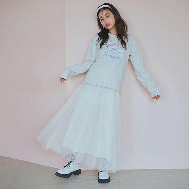 Glitter Tulle Tiered Skirt,Black, medium image number 7