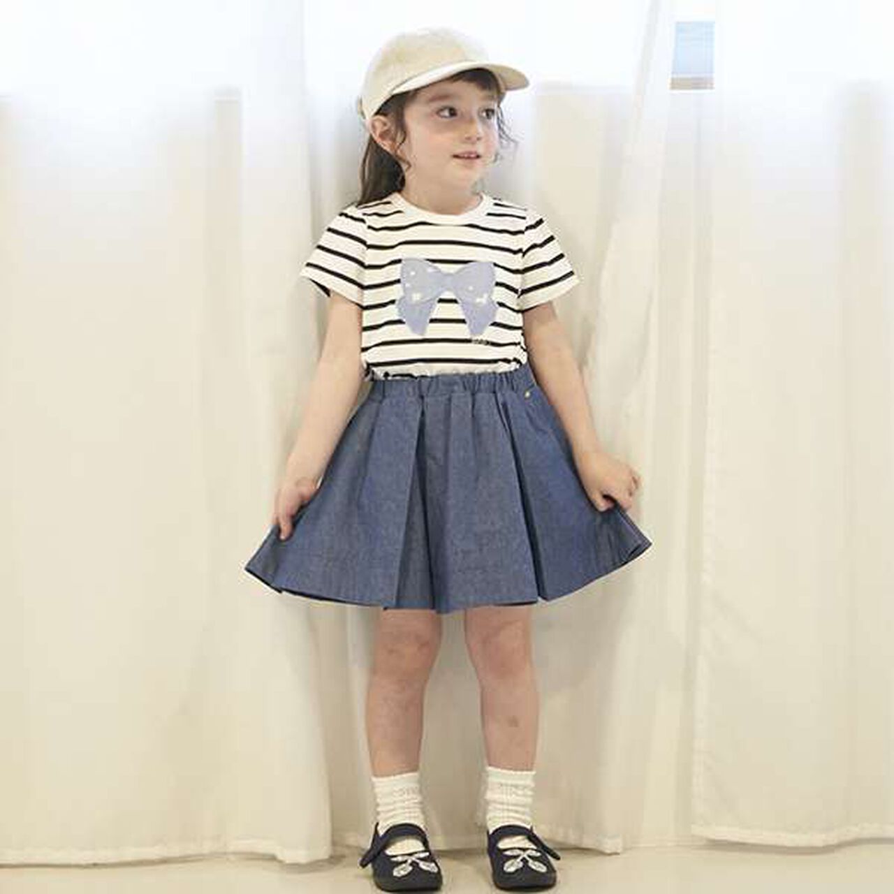 [Link] Volume Tuck Skirted Shorts (Kids),Blue, large image number 0