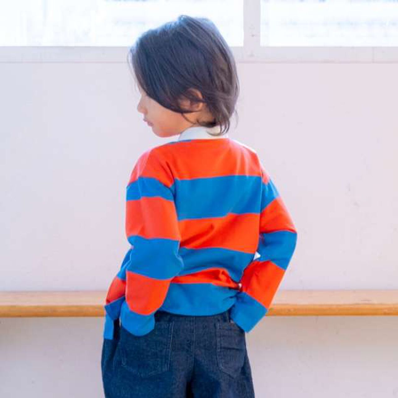 Stand Collar Rugby Long-Sleeve Shirt,Black, large image number 5