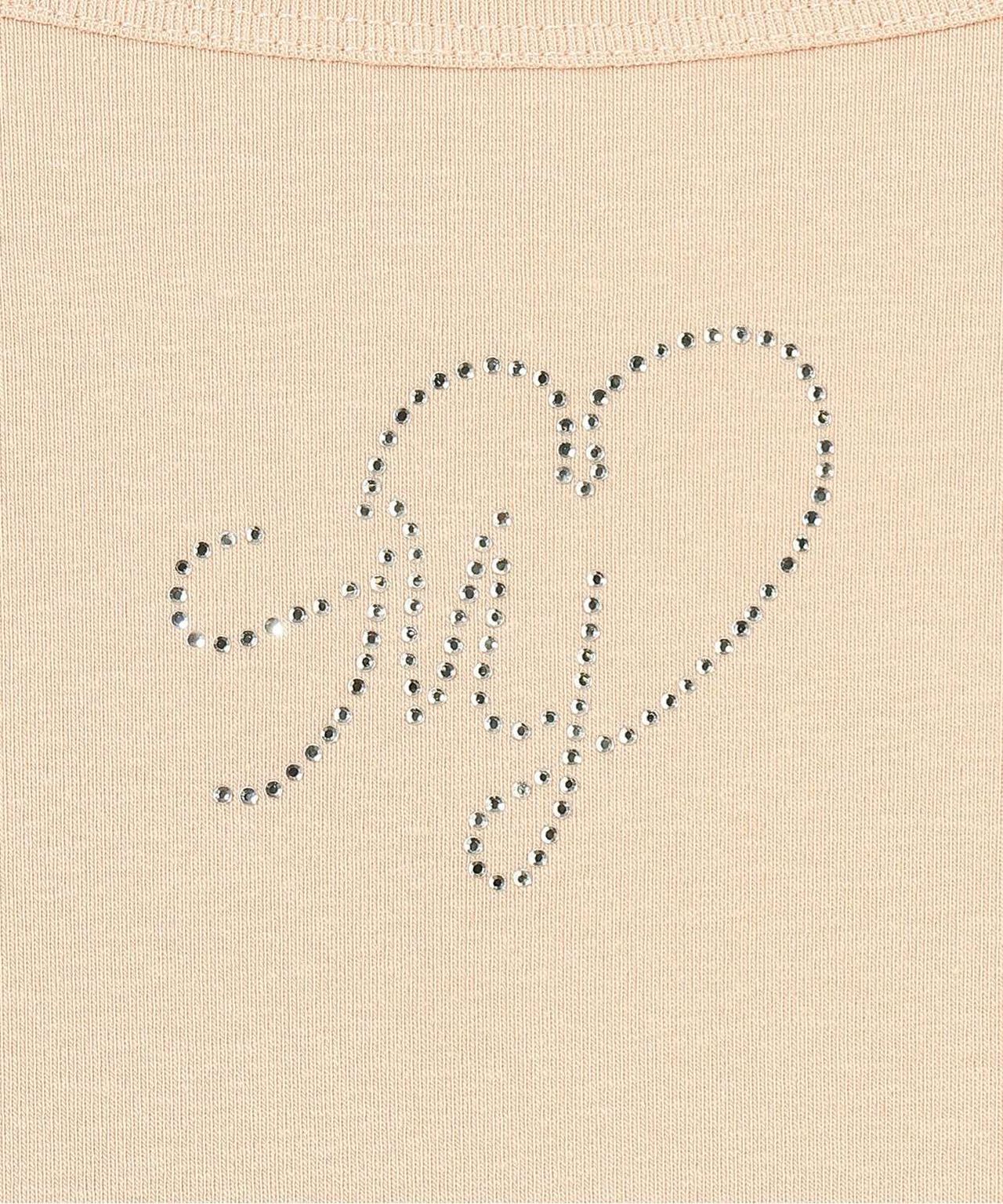 Hem Frill Rhinestone T-Shirt [Korean Fashion],Pink, large image number 10