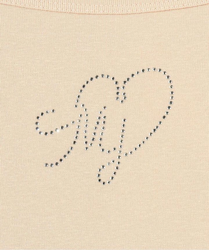 Hem Frill Rhinestone T-Shirt [Korean Fashion],Pink, medium image number 10