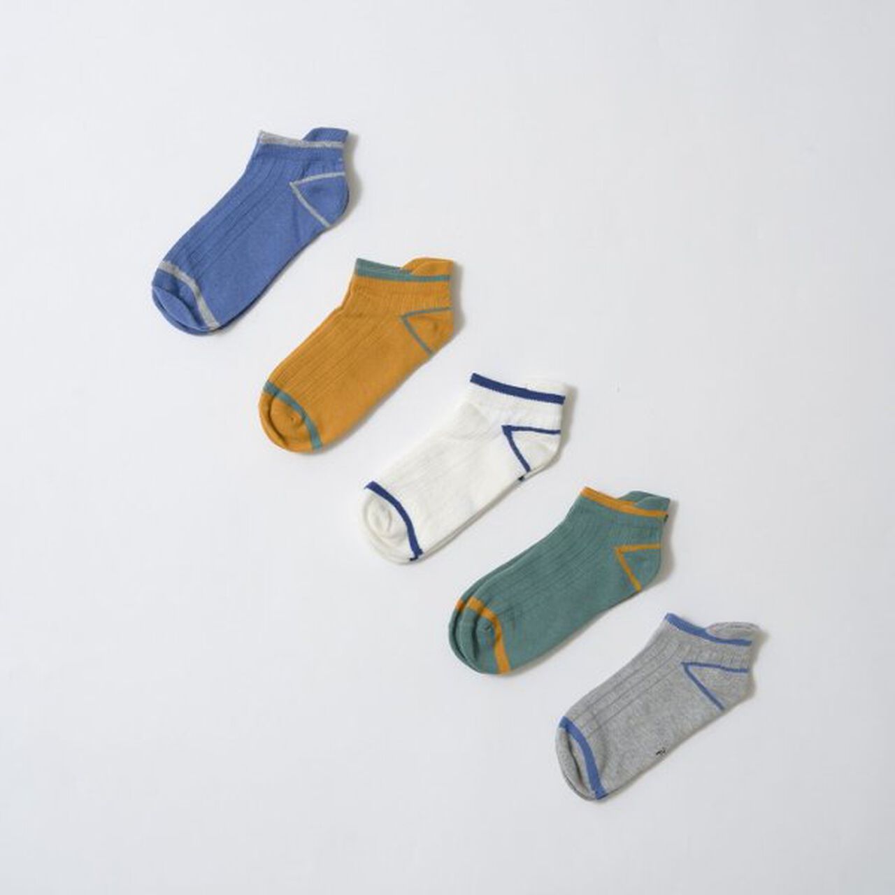 Bi-Color Ankle Socks,Moderate blue, large image number 3