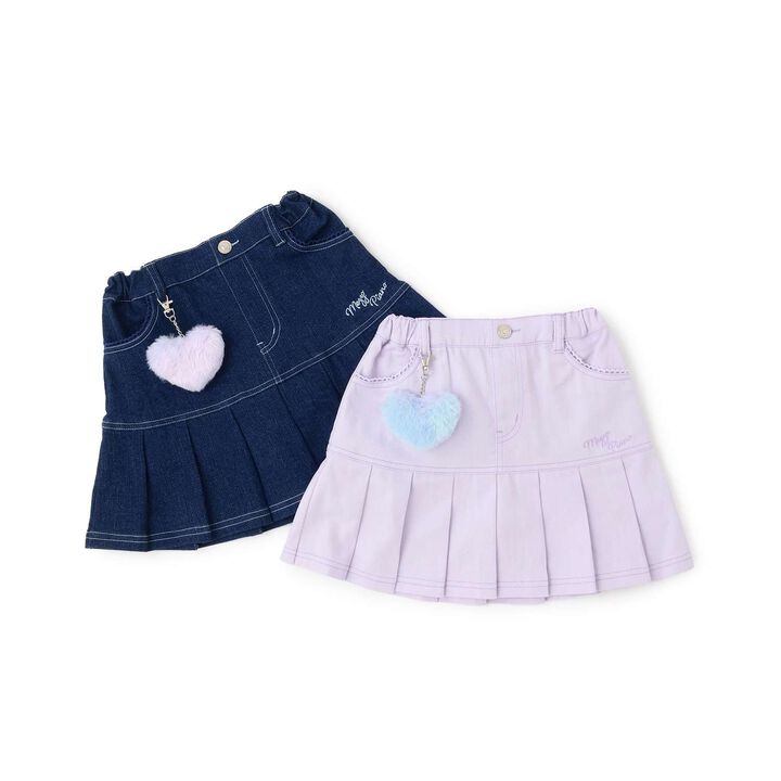 [Restock] Faux Fur Charm Pleated Skirt-Pants,Navy, medium image number 11