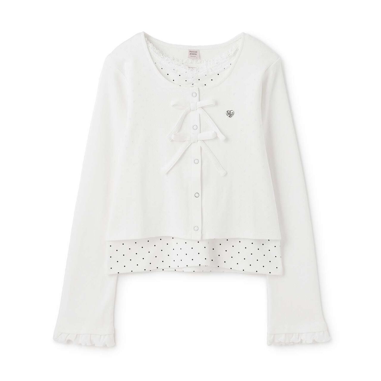 Cut and Sew Cardigan & Tank Top Set,Ivory, large image number 12