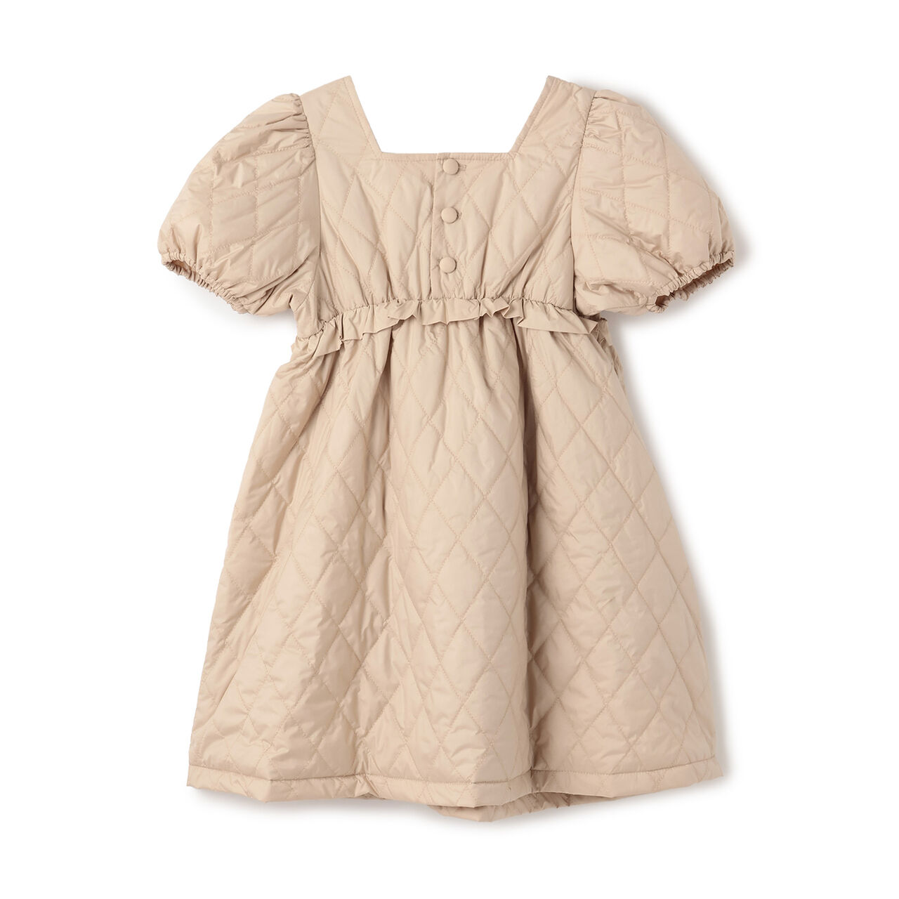 Quilted Puff One-Piece Dress,Pink, large image number 5