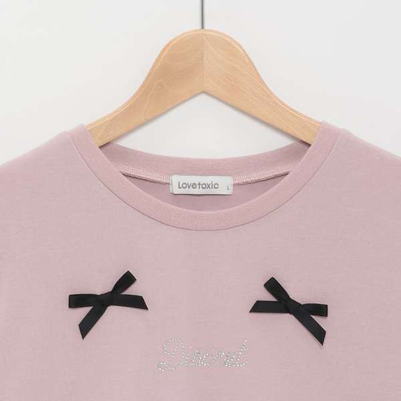 Ribbon Half T-Shirt,Top gray, large image number 5