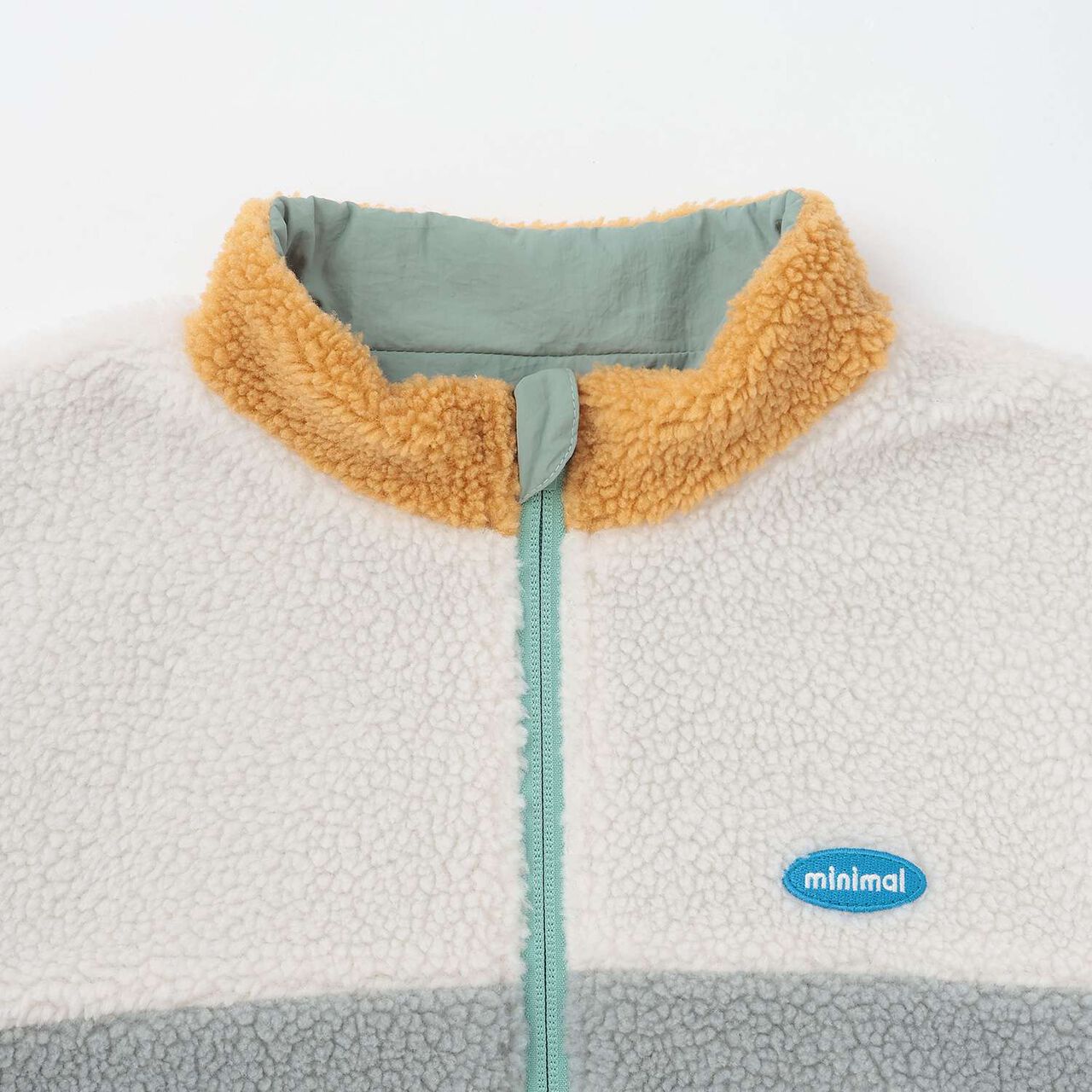 Reversible Color-Blocked Boa Outerwear,Black, large image number 7