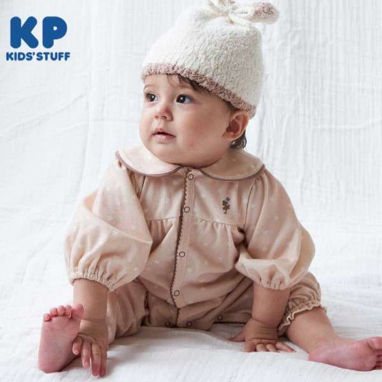 KP Heart Print Coverall,Beige, large image number 0