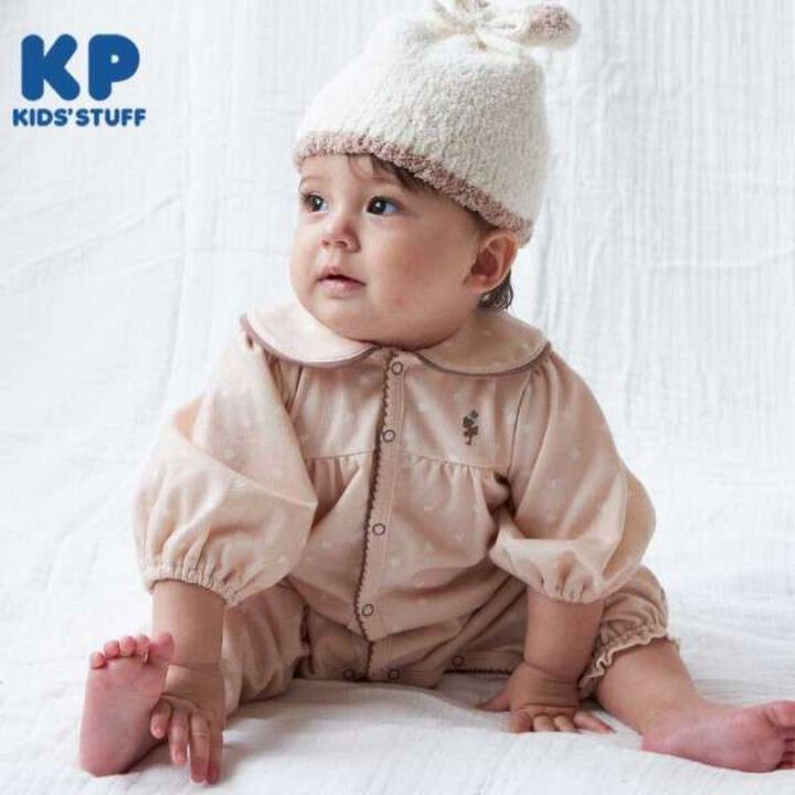 KP Heart Print Coverall,Beige, medium image number 0