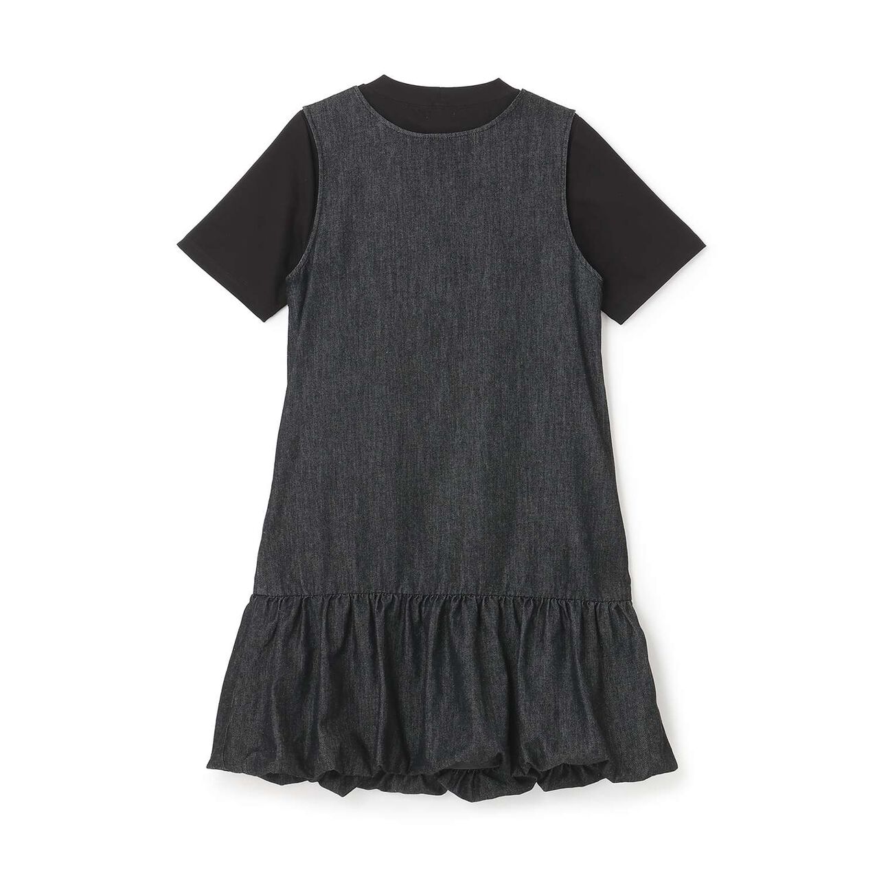 [AMI] Cool Touch Denim Balloon Jumper Skirt Inner Set,Black, large image number 1