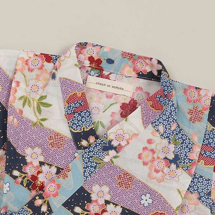 Jinbei All-in-One (Cherry Blossom Snow Pattern) [Made in Japan],Red, medium image number 2