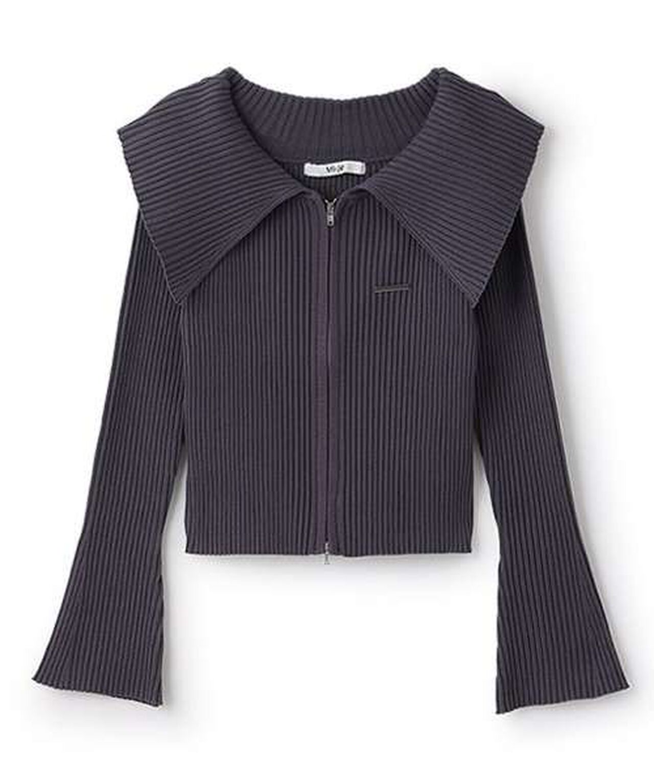 Sailor Collar Zip Knitwear,Beige, large image number 17