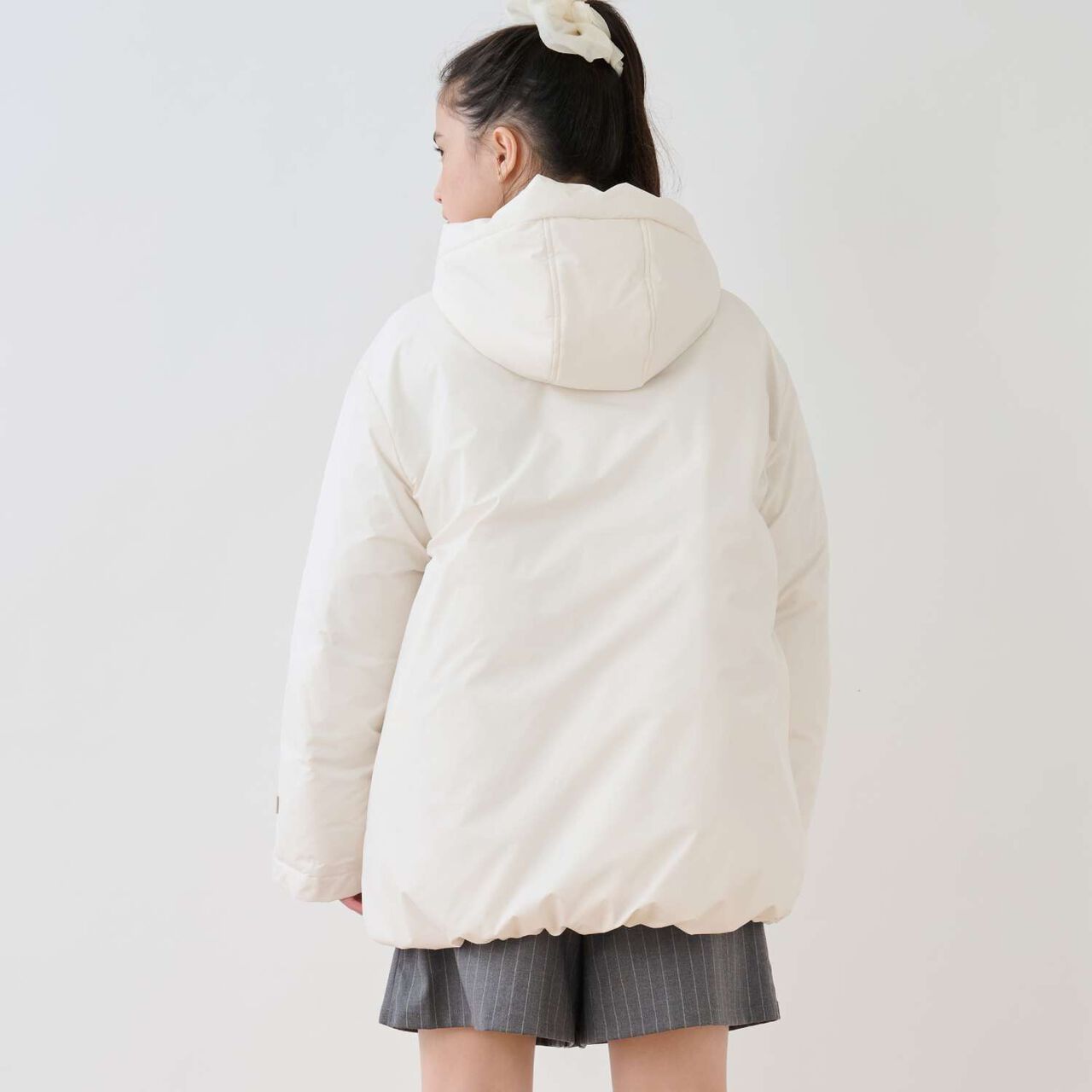 Water-Repellent Fiber Fill Duffle Coat,Off white, large image number 13