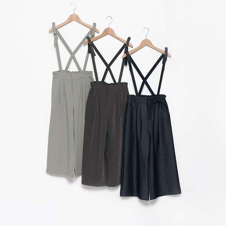 Suspender Wide Pants,Navy, medium image number 5