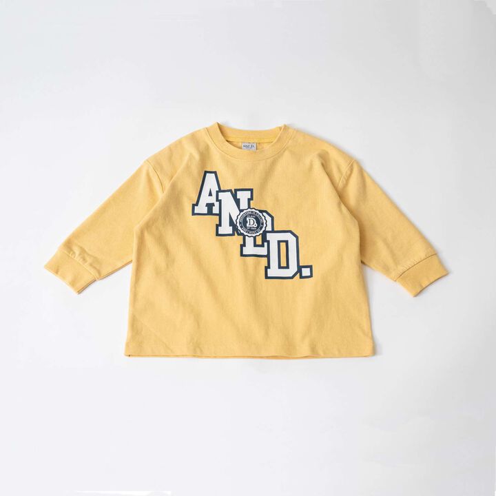 [USA Cotton] AND Logo College Wide Long Sleeve T-Shirt,Blue gray, medium image number 11
