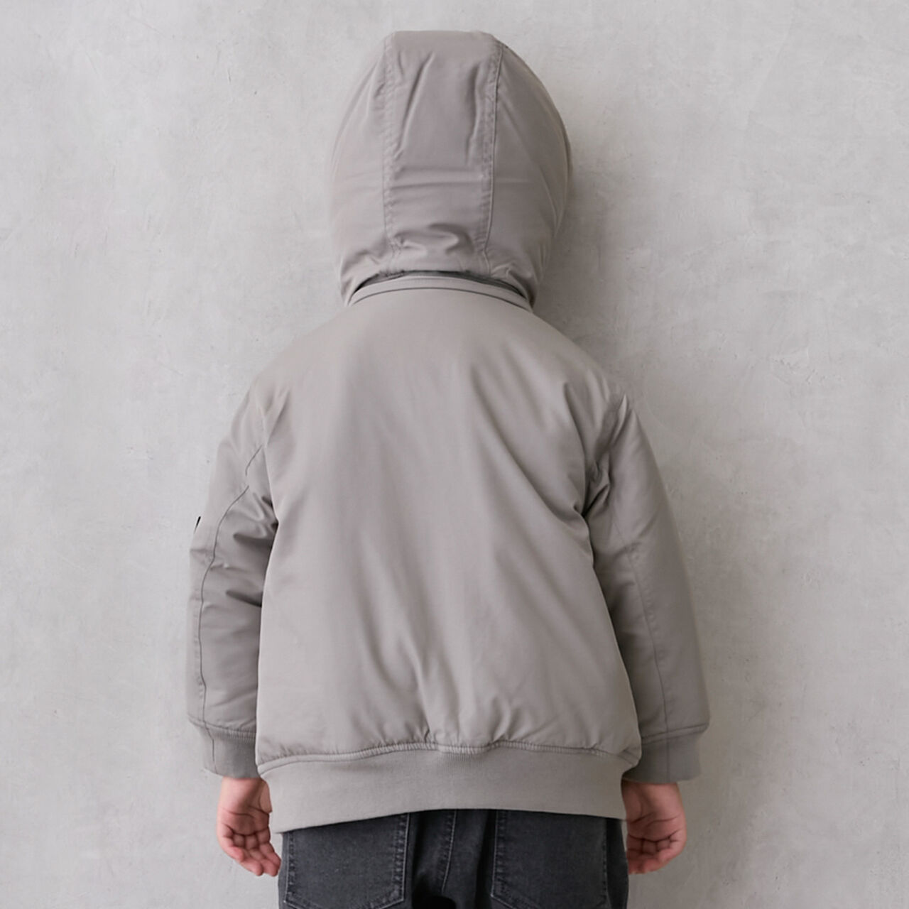 Washable MA1 Style Removable Hood Jacket,Khaki, large image number 6