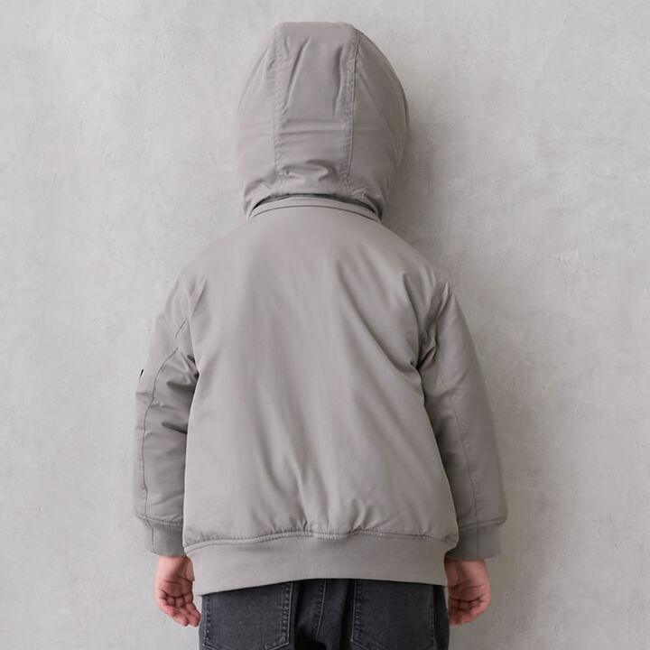 Washable MA1 Style Removable Hood Jacket,Khaki, medium image number 6