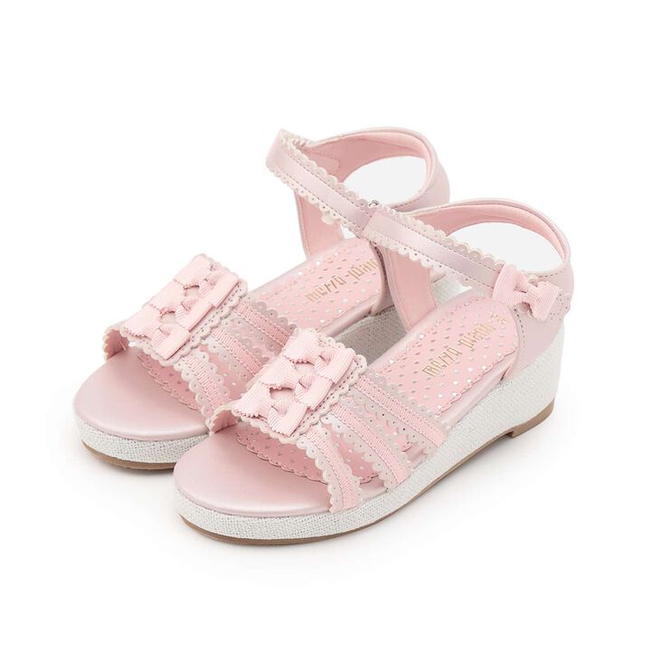 Ribbon Wedge Heel Sandals,White, medium image number 8