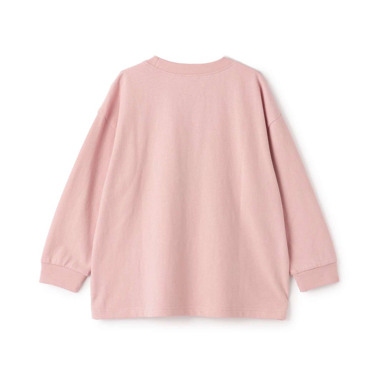 [USA Cotton] Heart Character Motif Wide Long Sleeve T-Shirt,Charcoal gray, large image number 1