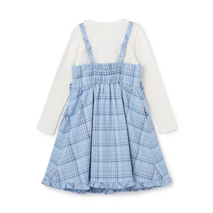 Logo Embroidered Camisole Dress & Long-Sleeve T-Shirt Set,Blue, medium image number 5